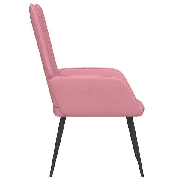vidaXL Sill&oacute;n de relax de terciopelo rosa