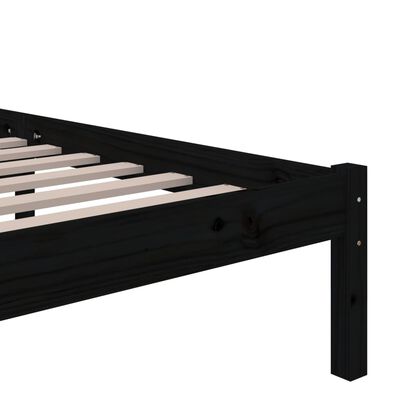vidaXL Estructura de cama madera maciza negro 100x200 cm