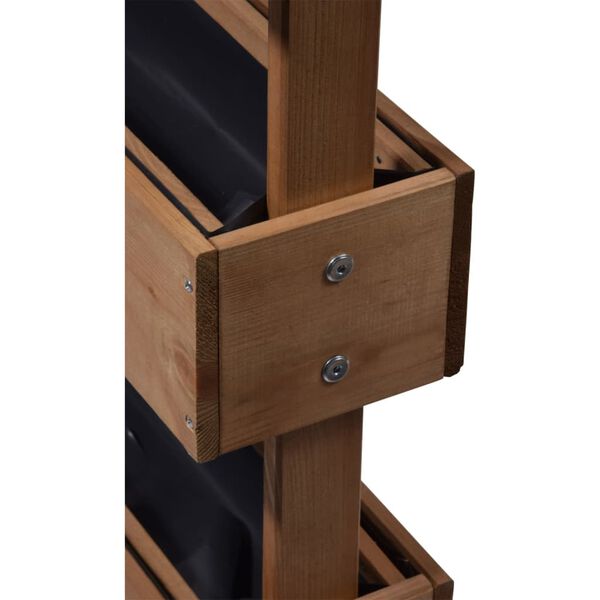 dobar Jardinera vertical con 3 maceteros marr&oacute;n