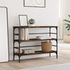 vidaXL Mesa consola madera de ingeniería roble ahumado 100x32x75 cm