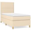 vidaXL Cama box spring con colch&oacute;n tela color crema 90x200 cm