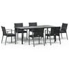vidaXL Juego comedor jard&iacute;n 7 piezas y cojines rat&aacute;n sint&eacute;tico y acero
