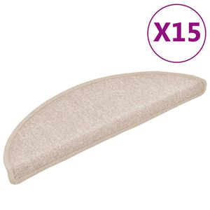 vidaXL Felpudos para escaleras 15 unidades 56x17x3 cm gris topo semicirculares
