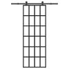 vidaXL Puerta corredera con set herrajes vidrio ESG aluminio 76x205 cm