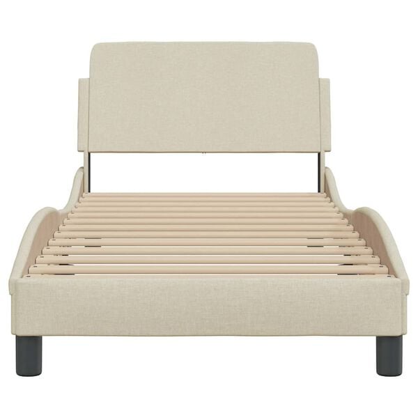 vidaXL Estructura de cama con cabecero Dover tela crema 80x200cm