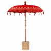 vidaXL Paraguas balin&eacute;s con base Rojo 185 x 185 x 260 cm Algod&oacute;n