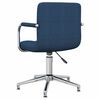 vidaXL Silla de oficina giratoria de tela azul