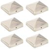vidaXL Tapas piramidales postes valla 6 uds acero inoxidable 81x81 mm