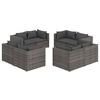 vidaXL Set de muebles de jard&iacute;n 8 pzas y cojines rat&aacute;n sint&eacute;tico gris
