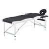 vidaXL Camilla de masaje plegable 2 zonas aluminio negro y blanco