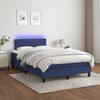 vidaXL Cama box spring con colch&oacute;n y LED tela azul 120x200 cm