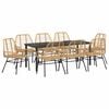 vidaXL Conjunto de Comedor de Jard&iacute;n 9 uds. Marr&oacute;n rat&aacute;n sint&eacute;tico