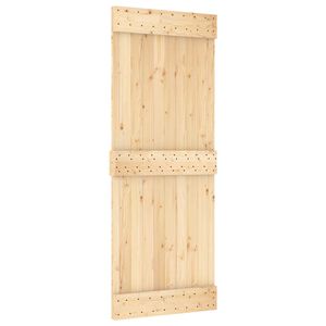 vidaXL Puerta Corredera NARVIK Natural y negro 80 x 210 cm (152,5 cm)
