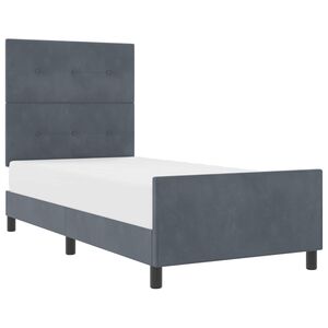 vidaXL Cama tipo Box Spring Gris oscuro 80 x 200 cm Terciopelo
