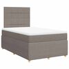 vidaXL Cama box spring con colch&oacute;n tela gris taupe 120x190 cm