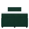 vidaXL Cama box spring con colch&oacute;n terciopelo verde oscuro 120x190 cm