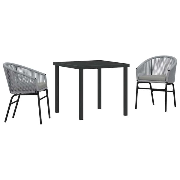 vidaXL Conjunto de Comedor de Jard&iacute;n 3 pcs Antracita