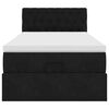 vidaXL Cama otomana con colch&oacute;n y luces LED terciopelo negro 80x200cm