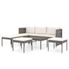 vidaXL Set de muebles de jard&iacute;n 6 pzas y cojines rat&aacute;n sint&eacute;tico gris