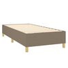 vidaXL Cama box spring colch&oacute;n y luces LED tela gris taupe 90x200 cm