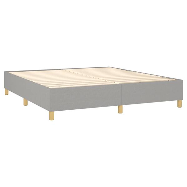 vidaXL Cama box spring con colch&oacute;n tela gris claro 180x200 cm