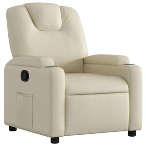 vidaXL Sill&oacute;n reclinable de cuero sint&eacute;tico crema