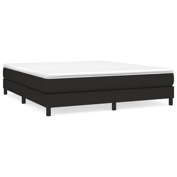 vidaXL Cama box spring con colch&oacute;n tela negro 180x200 cm