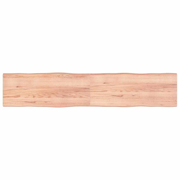 vidaXL Tablero mesa madera tratada borde natural marr&oacute;n 200x40x(2-4)cm