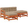 vidaXL Conjunto de Sof&aacute;s de Jard&iacute;n 4 uds. Marr&oacute;n Cera