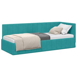 vidaXL Estructura de cama en esquina Tuquesa 80 cm x 200 cm Terciopelo
