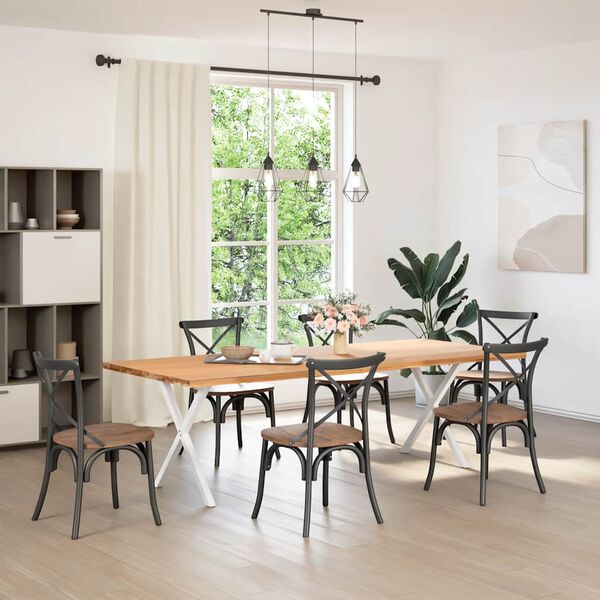 vidaXL Patas para mesa de comedor en forma de X (2 unidades), color blanco, 70 x (72-73) cm, acero