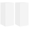 vidaXL Muebles de TV de pared con luces LED 2 uds blanco 30,5x35x70 cm