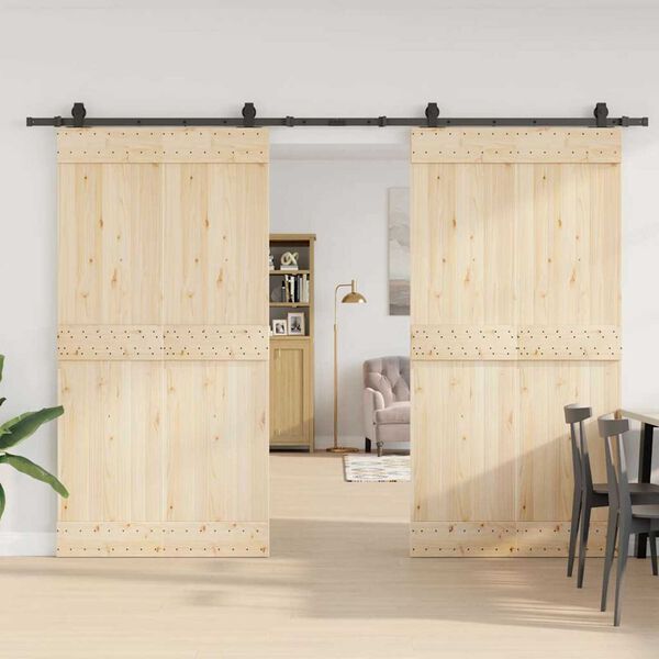 vidaXL Kit de herrajes para puertas correderas acero negro 305 cm