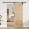 vidaXL Puerta Corredera ORKDAL Natural y negro 83 x 211 cm