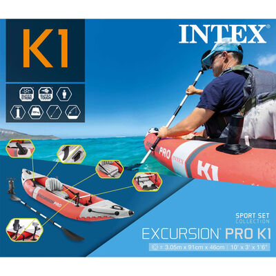 Intex Kayak hinchable Excursion Pro K1 305x91x46 cm