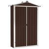 vidaXL Cobertizo de jard&iacute;n acero galvanizado marr&oacute;n 116x45x175 cm