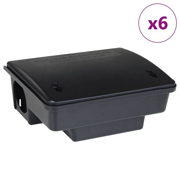 vidaXL Trampas para ratones 6 uds. negro 23x19x9,5 cm