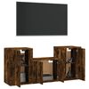 vidaXL Set de muebles de TV 3 pzas madera contrachapada roble ahumado