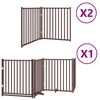 vidaXL Puerta de perros plegable 8 paneles madera &aacute;lamo marr&oacute;n 640 cm