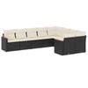 vidaXL Set de sof&aacute;s de jard&iacute;n 8 piezas y cojines rat&aacute;n sint&eacute;tico negro