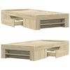vidaXL Estructura de cama sin colchón madera roble Sonoma 75x190 cm