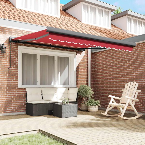 vidaXL Toldo Retr&aacute;ctil Rojo 300 x 250 cm Tela y Metal
