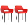 vidaXL Sillas de comedor 2 unidades cuero sint&eacute;tico rojo