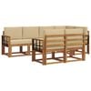 vidaXL Conjunto de sof&aacute;s de exterior con coj&iacute;n 7 pcs Natural y Beige