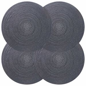 vidaXL Manteles de yute 4 uds. Gris oscuro 100% Yute Tossa