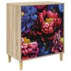 vidaXL Cajonera KIEL Impresi&oacute;n de peon&iacute;a oscura 66 x 36,5 x 75 cm