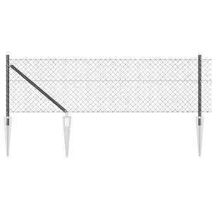 vidaXL Valla de eslabones con picos 10 x 0,4 m Acero recubierto de PVC