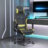 vidaXL Silla gaming con reposapiés tela verde claro y negro