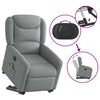 vidaXL Sill&oacute;n de masaje el&eacute;ctrico reclinable elevable tela gris claro