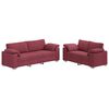 vidaXL Sof&aacute; 2 pcs Rojo vino 219 x 80 x 82 cm tela